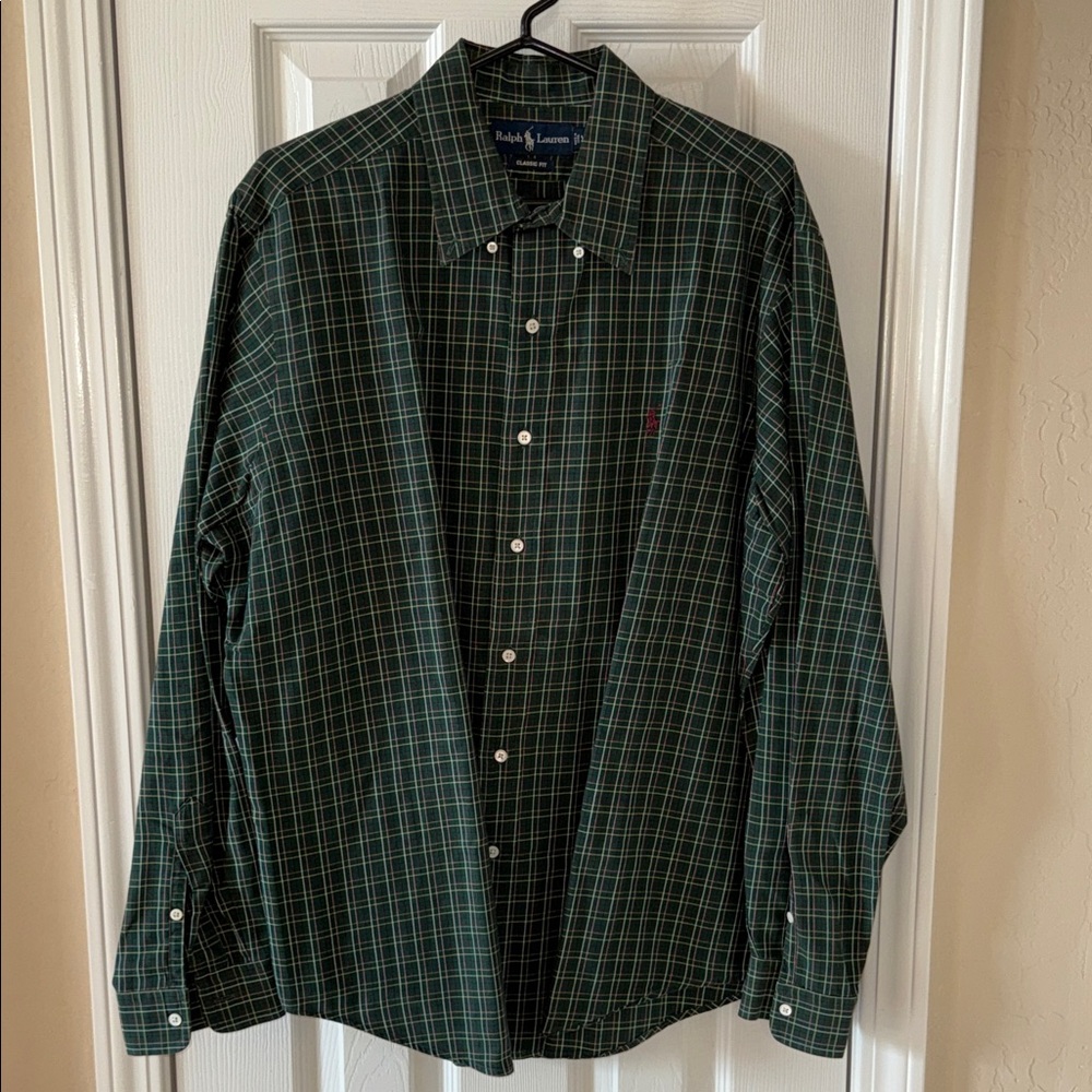 Polo Ralph Lauren Men's Green Plaid Shirt XL